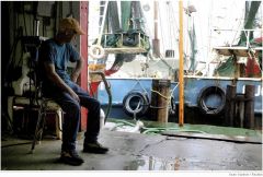 Twenty-Seven year shrimp farmer Robert Armand sits idle at Dean Blanchard Seafood in Grand Isle on May 31. Oil from BP's out-of-control Gulf of Mexico oil spill could threaten the Mississippi and Alabama coasts this week, U.S. forecasters said on Monday, 
