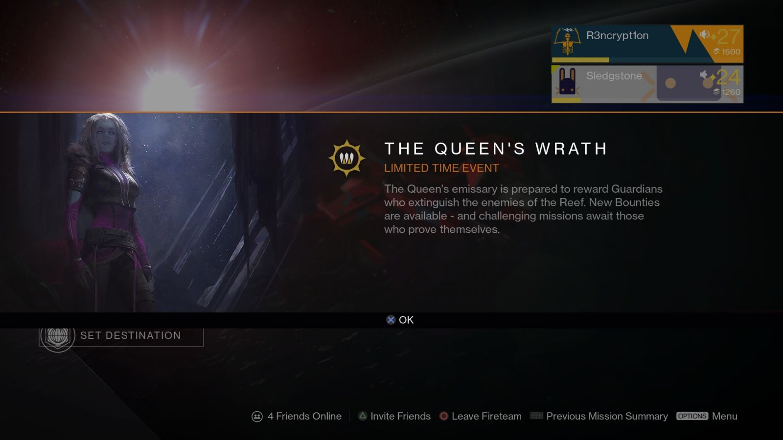 Destiny Queen's Wrath Event