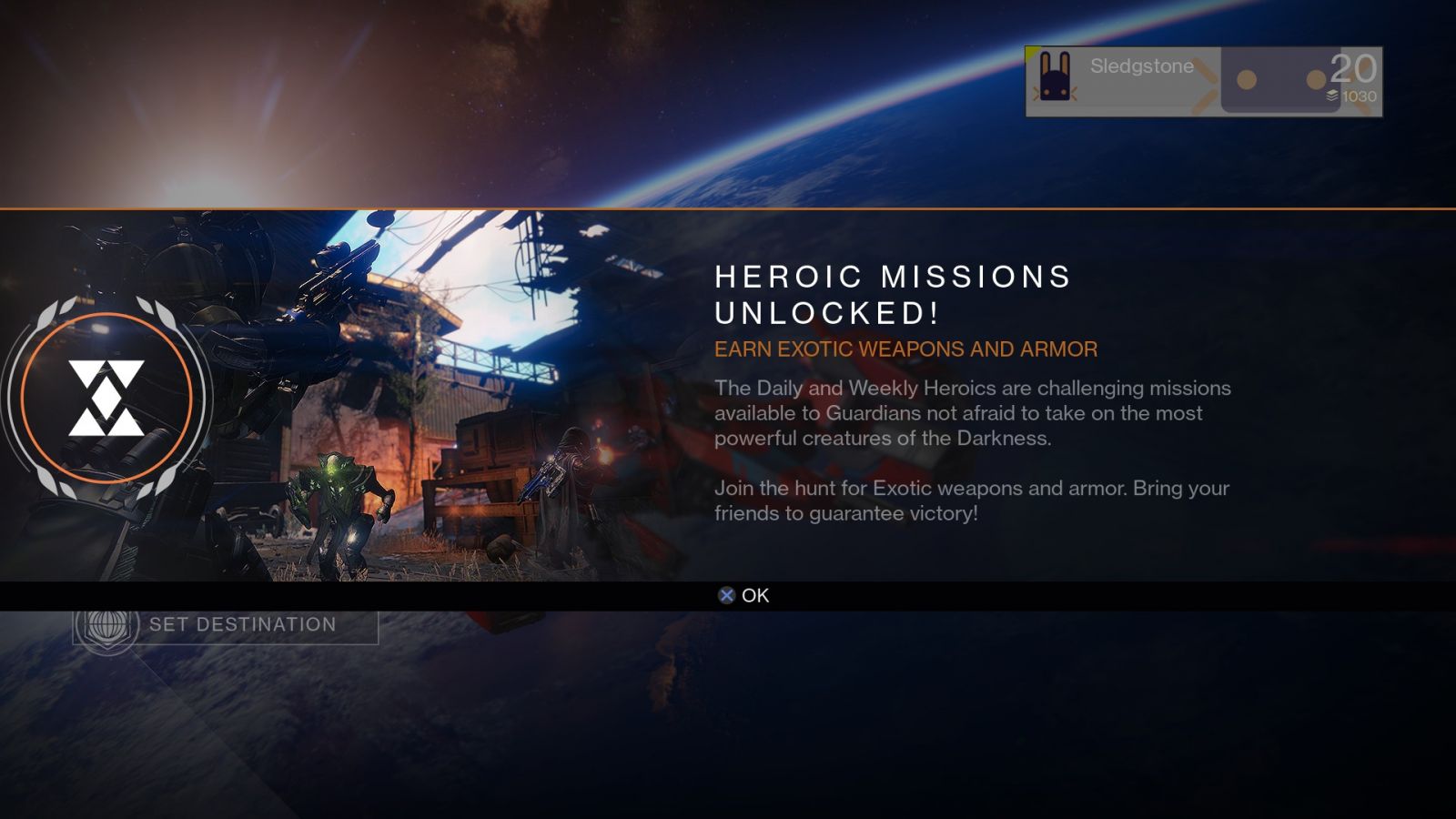 Destiny Heroic Missions Unlocked