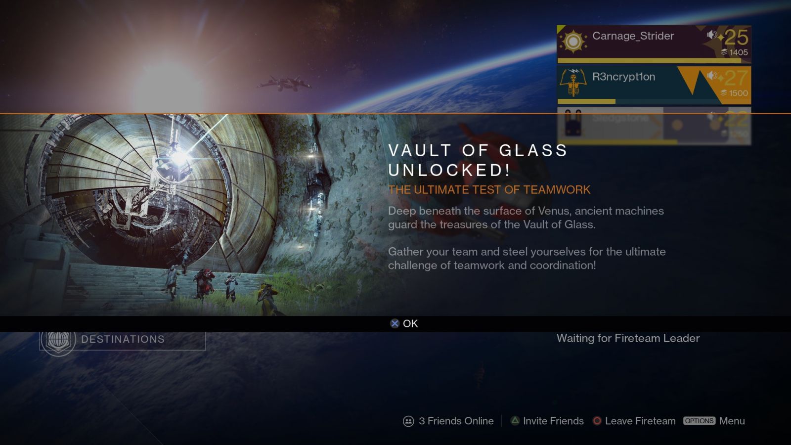 Destiny Vault of Glass Unlocked